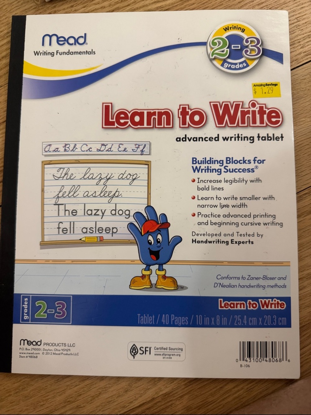 Mead Learn to Write Advanced Writing Tablet - White/Blue